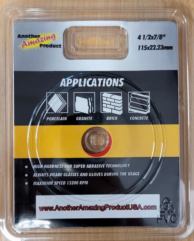 Amazing Products Porcelain Cutting Disc Grinder Blade - 115mm x 22.23mm bore - 1pc